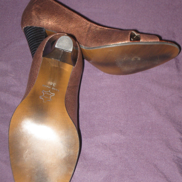 Designer Bronz Brown Open Toe Elegant Career Shoes - Picture 4 of 7